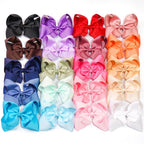 CÉLLOT 20PCS Big 6 Inch Hair Bows for Girls Grosgrain Ribbon Bow Toddler Back to School Hair Accessories with Alligator Clips for Toddlers Schoolgirls Kids Teens