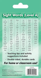 Teacher Created Resources Sight Words Flash Cards - Level A (EP62037), 3-1/8" x 5-1/8"