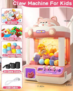 Claw Machine for Kids, Mini Vending With Music, Prize Dispenser Toys for Girls and Boys, Electronic Claw Game for Party Birthdays, Includes 45 Mini Toys (Large)