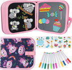 Erasable Doodle Set for Kids - Magic Drawing Book With 12 Watercolor Pens, 14 Page Reusable Writing Painting Set, Road Trip Car Game for Boys and Girls (Koala)