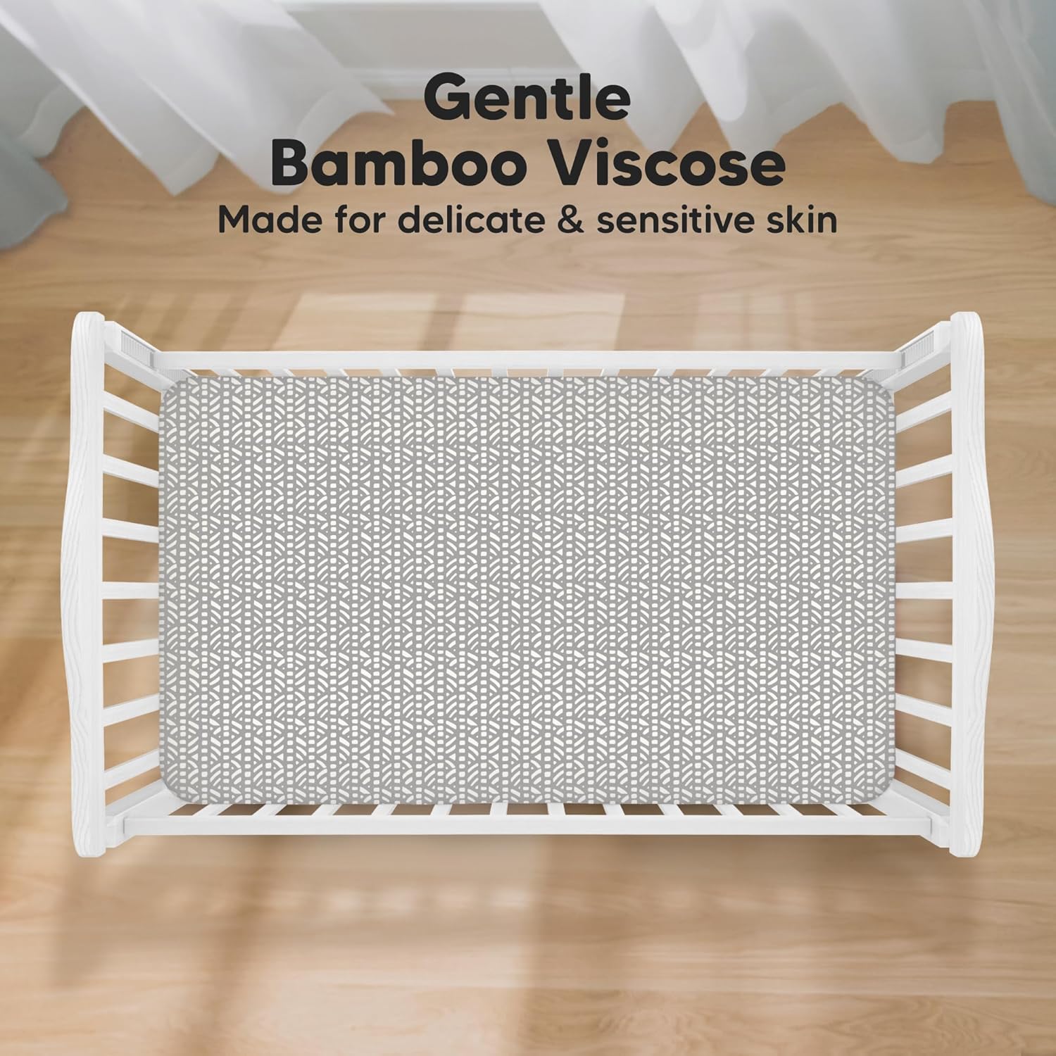 KeaBabies 2-Pack Baby Crib Sheets for Boys, Girls - 52x28 Viscose Derived from Bamboo Toddler Bed Sheets Neutral, Fitted Crib Mattress Cover for Standard Baby Bedding, Soft & Cozy (Nordic)