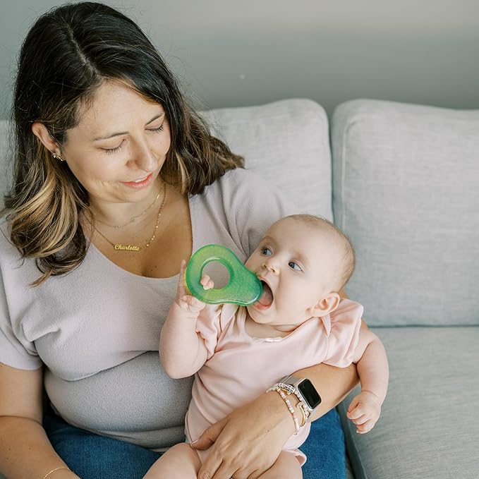 Dr. Brown's AquaCool Water-Filled Teether, Cooling Teether Toy for Babies, Soothes Sore Gums, Avocado Toast Shapes, BPA Free, 3m+, 2-Pack