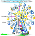 2025 Newly Upgrade Ferris Wheel Building Set with Fairy Light, Two-Way Rotating Ferris Wheel Building Blocks Set of 813 PCS, Amusement Park Model Kit for Kids Ages 8+, Ideas Gift for Boys and Girls