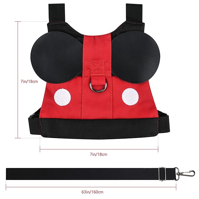Backpack Leash for Toddlers 1–4 – Cute & Adjustable Toddler Safety Harness Leash for Baby Boys and Girls, Perfect for Disney Trips, Airports, Parks, Zoos & Crowded Places