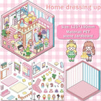 5 Set 3D Scene Stickers DIY 3D House Stickers -Fun DIY Stickers Scene Make Your Own clothing store Shop Amusement park for Adult Kids-Make Your Own Stickers-Cute Cartoon Sticker Scenes for Adults Kids