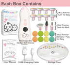 Rechargeable 22 in 1 Baby Nail Trimmer, Usage Labeled Case, 13 Extra Replacement Tools, Royal Angels Electric Nail File with LCD display, Newborn Toddler Nail Care Clipper Kit (Rechargeable,WhitePink)