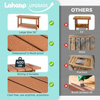 35" Shower Bench, Waterproof Poly Lumber Shower Stool for Shaving Legs, Shower Chair Seat Holds up to 400lbs, Bathroom Bench for Inside Shower, Non-Slip (Brown)