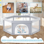 Baby Playpen 65x65 Inch, Large PlayPen for Babies and Toddlers Hexagonal Type Baby Play Yards for Toddlers Infants