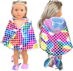 K.T. Fancy 8pcs Girl Doll Clothes and Accessories Sleeping Bag Mermaid Tail Dresses and Bikini Outfit Clothes Fits 18 Inch Girl Doll