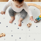Baby Foam Play Mat, PIGLOG 72x48 Baby Crawling Mat, Floor Mats for Kids for Infants with Interlocking Floor Tiles, Toddler Playmats for Indoor and Outdoor, Easy to Clean Playroom Mats, Star