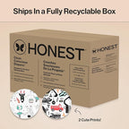 The Honest Company Clean Conscious Diapers for Delicate Skin | Up to 100% Leakproof | Hypoallergenic, Fragrance Free | Gender Neutral | Super Club Box, Size 4 (22-37 lbs), 104 Count (Prints May Vary)