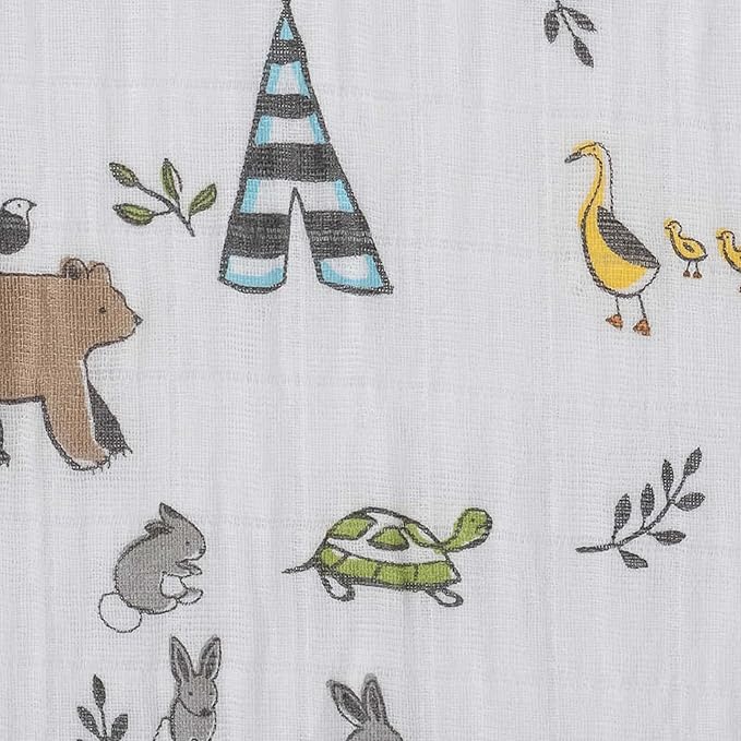 Little Unicorn Premium Crib Sheet | Breathable & Super-Soft Muslin Fabric (Forest Friends)