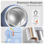 Portable Bottle Warmer for Travel, Dual Heating Modes for Breastmilk & Water, Portable Bottle Milk Warmer with Fast Heating & Long Battery Life, 12 Ounces Large Capacity (Blue)