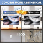 Outlet Concealer Power Strip-Outlet Cover Extender Outlets-8ft Flat Plug Extension Cord,Universal Size,1625W for Kitchen, Home and Office (8ft (Multi Ports,3 AC,2 USB&Type-C))