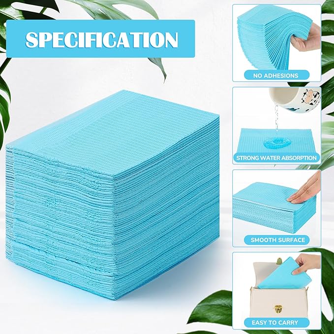 Mixweer 1000 Pcs Baby Disposable Changing Pads Quick Absorb Diaper Changing Table Pads Sanitary Liners Soft Waterproof for Baby Child Adult Pets Travel Change Stations(Blue)
