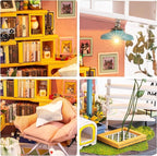 Rolife DIY Miniature House Kit Dora's Rooftop, Tiny House Kit for Adults to Build, Mini House Making Kit with Furnitures, Halloween/Christmas Decorations/Gifts for Family and Friends (Dora's Rooftop)