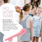 THE PONY PICK Rubber Bands Cutter for Hair Removal - Pain-Free Hair Band Remover - Easy 3 Pack with 50 Colored Elastics