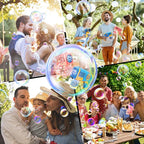 EagleStone 2 Pack Bubble Gun Machine for Kids, Automatic Light Up Bubble Blower with 4 Bottles 10 Bags Refill Solution, Bubble Guns Blaster for Toddlers, Outdoor Toys Gifts, Wedding Easter Party Favor