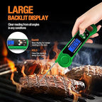 Digital Meat Thermometer for Grilling, Candy Thermometer Instant Read Food Thermometer Waterproof with Backlight for Cooking, Deep Fry, BBQ, Grill, Smoker and Roast (Green)