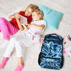 Personalized School Backpack for Kids Boys - 17 Inch Custom Ice Hockey Backpacks with Name for Kids Kindergarten Primary Senior Middle - Cool Durable Lightning Bookbag