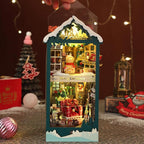 Christmas Book Nook Kit - DIY Miniature House Dollhouse Kit for Adults and Teens, Booknook Bookshelf Insert Christmas Decorations, Gifts for Family and Friends (Merry Christmas)