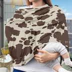 Binienty Baby Car Seat Covers Nursing Cover Soft Stretch Breastfeeding Scarf, Animal Brown Cow Stripe Print, Baby Infants Canopies