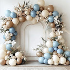 RUBFAC 129pcs Dusty Blue Balloons Different Sizes 18 12 10 5 Inch Latex Haze Blue Balloon Garland Arch for Party Decoration Birthday Wedding Engagements Anniversary Baby Shower Party Supplies