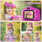 GKTZ Toys for Girls Age 3-8, Kids Camera Digital Video Toddler Camera Children Camcorder Birthday Gifts for 3 4 5 6 7 8 Year Old Girls with 32GB SD Card