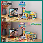 City Drive-in Theater Lighting-Building-Bricks-Set - Road Trip Night Glow Car Cinema Modular Collection LED Light Building Set 1760 Pcs for Adults, Teen and Travelling Enthusiasts