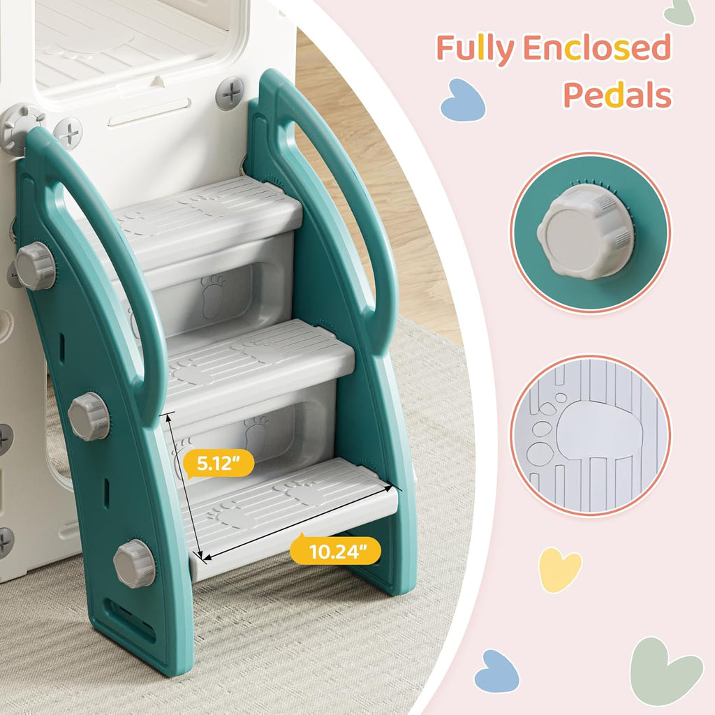 Toddler Slide Baby Slide for Toddlers Kids with Basketball Hoop Telescope Indoor Outdoor Slide Playset Playground