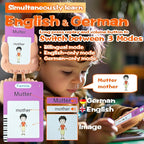 Talking Flash Cards for Kids - German Bilingual English Flashcard for Toddlers 3-12, Test Mode, 510 Sight Words, Audible Pocket Speech, Sensory Toys for Autism, Boys Girls Gifts (German)