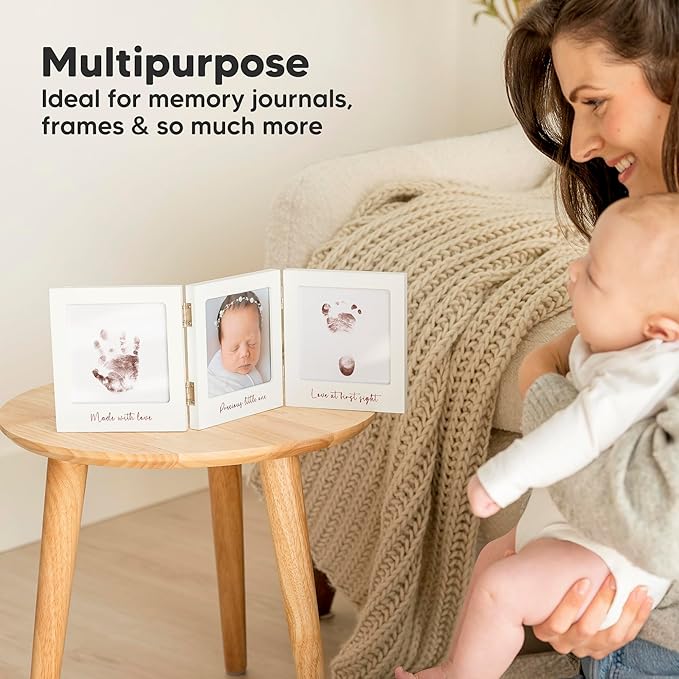 1-Pack Inkless Baby Hand and Footprint Kit - Mess Free Ink Pad for Newborn Keepsake, Dog Nose & Paw Print Kit, Clean Touch Ink Pad for Baby Hand & Footprints, Ideal New Mom Gifts(Auburn, Jumbo)