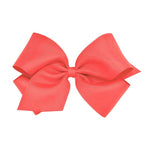 Wee Ones Girls' Plain Wrap Classic Grosgrain Hair Bows on a WeeStay No-Slip Hair Clip, Handmade, King, Watermelon