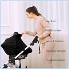 Car Seat Covers for Babies - Multi- use Nursing Carseat Canopy, Breastfeeding Covers, Baby Shower Gifts for Boys and Girls (Pure Black)