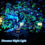 MOKOQI Dinosaur Night Light Projector for Kids Toys for Boys Room, 360 Degree Rotation with 17 Colors Dino Projection Light for Toddler Nightlight Lamp Birthday Gifts for Boys Bedroom Decor