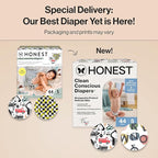 The Honest Company Clean Conscious Diapers for Delicate Skin | Up to 100% Leakproof | Hypoallergenic, Fragrance Free | Gender Neutral | Club Box, Size 5 (27+ lbs), 44 Count (Prints May Vary)