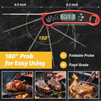 Digital Meat Thermometer – Waterproof Instant-Read Cooking Thermometer with LCD Backlight, Magnetic Back & Bottle Opener for Grilling, BBQ, Baking, Sous Vide, Candy Making & Kitchen Use