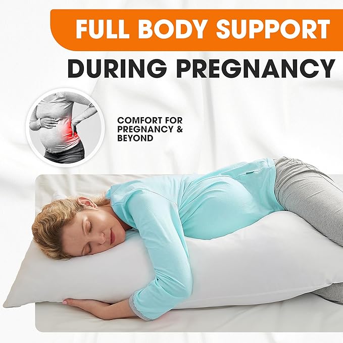 Cheer Collection L Shaped Pillow - Pregnancy Body Pillow - Maternity Pillow for Pregnant Women - Snuggle Pillow for Adults - Body Pillow for Side Sleeper - J Pillow Full Body Support for Side Sleeping
