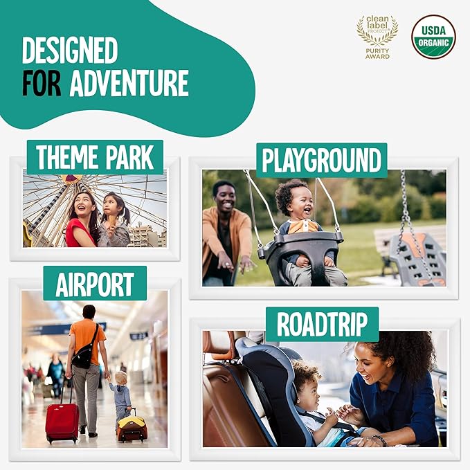 Voyager Toddler Milk On The Go, USDA Organic Shelf Stable Whole Milk Powder, Great for Travel, No Refrigeration, Gluten Free with No GMO's and No Antibiotics for Kids, 16 Sachets of 15g