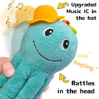 Sumobaby Infant Baby Musical Stuffed Animal Activity Soft Toys, Baby Teething Toys with Multi-Sensory Crinkle, Rattle and Mirror, for Tummy Time Newborn 0-3-6-12 Months Boys, Girls, Octopus, Blue