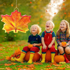 WERNNSAI Fall Leaf Pinata - Maple Leaf Pinata Thanksgiving Party Games for Kids Orange Autumn Hanging Leaves Decor Fall Festival Thanksgiving Family Party Favors with Blindfold