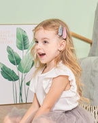 doboi 40 Pcs Floral Print 2.2 Inches Hair Clips and Bows for Baby Girls - Non-Slip Snap Barrettes and Hair Accessories