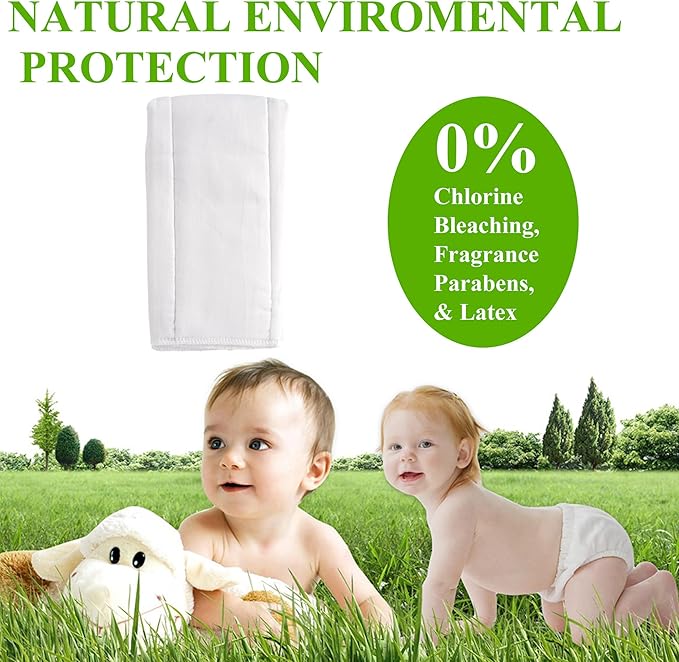 Cotton Prefold Cloth Diapers -Fasoar 6 Ply Baby Washable Cloth Diaper Covers for Babies to Toddlers Multi-Use (19.5''-14'', Count, 10)