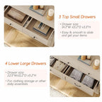 WAMPAT Beige Baby Dresser with 7 Drawers, Kids Dresser Wooden Dressers for Kids Room, Dressers Cabinet Storage Organizer for Bedroom, Children's Bedroom & Nursery