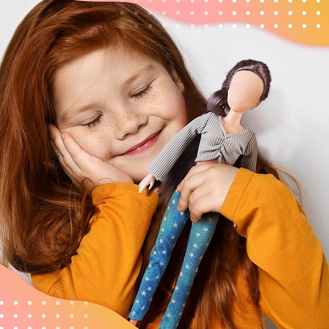 Bencailor 8 Pieces Christmas Doll Clothes for 11.5 Inch Doll Accessories Sweaters Denim Pant Summer Regular Outfit Clothing(Stripe)