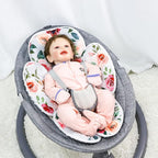 2 in 1 Infant Car Seat Insert, Car Seat Head Support Baby Girls Boys, Soft Newborn Carseat Insert Cushion, Perfect for Carseats, Strollers, Swings (Rose Flower)