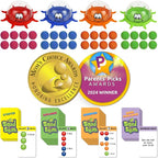 Funwares Colorful Squid Squish: Fast-Paced Floor Game for Kids, Interactive Learning, Hand-Eye Coordination, Counting and Color Game, Active Play, 2-4 Players, Ages 4-8