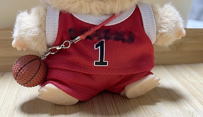 Sports-Themed Basketball Football 3-Piece Set,is Suitable for a 17cm Dolls, Dolls Clothing Accessories ( No Dolls ) (NO.1 -Red)