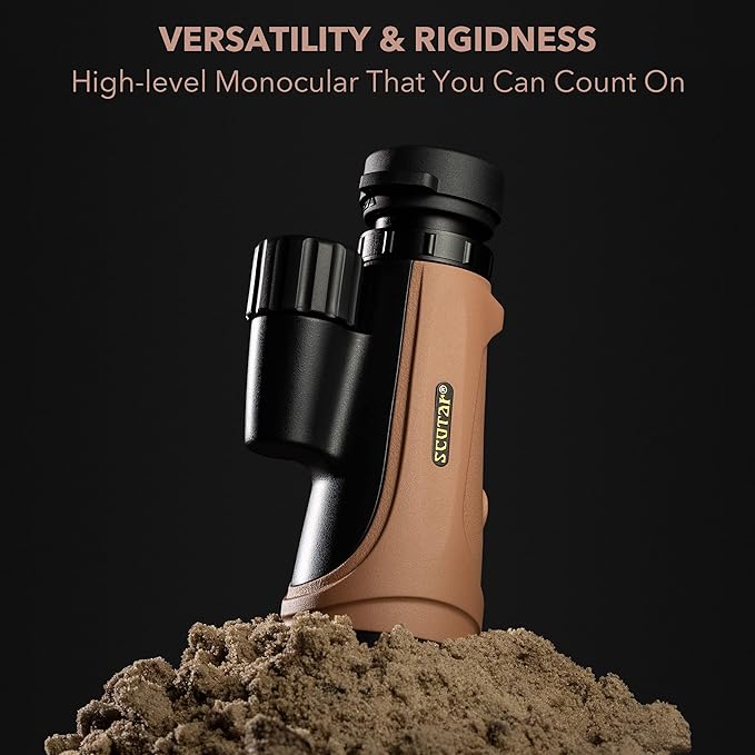 12x50 Monocular Telescope - FMC Fogproof, IP67 Waterproof Hand Held Telescope - BAK4 Phase and Dielectric Coated Prism - Adventure Accessories Set: Bag, Smartphone Adapter, Mini Tripod