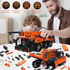 5in1 STEM Building Kits for Kids, STEM Building Toys for Kid, Remote & APP Controlled Excavator/Crane/Bulldozer/Road Roller/Dump Trucks Building Blocks Set for Boys Girls Birthday Xmas Idea Gifts